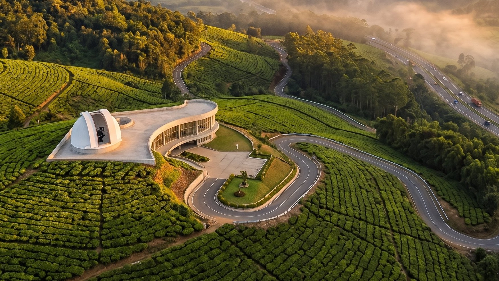 Aerial close view of the Stellar Inspire India campus with its main areas marked