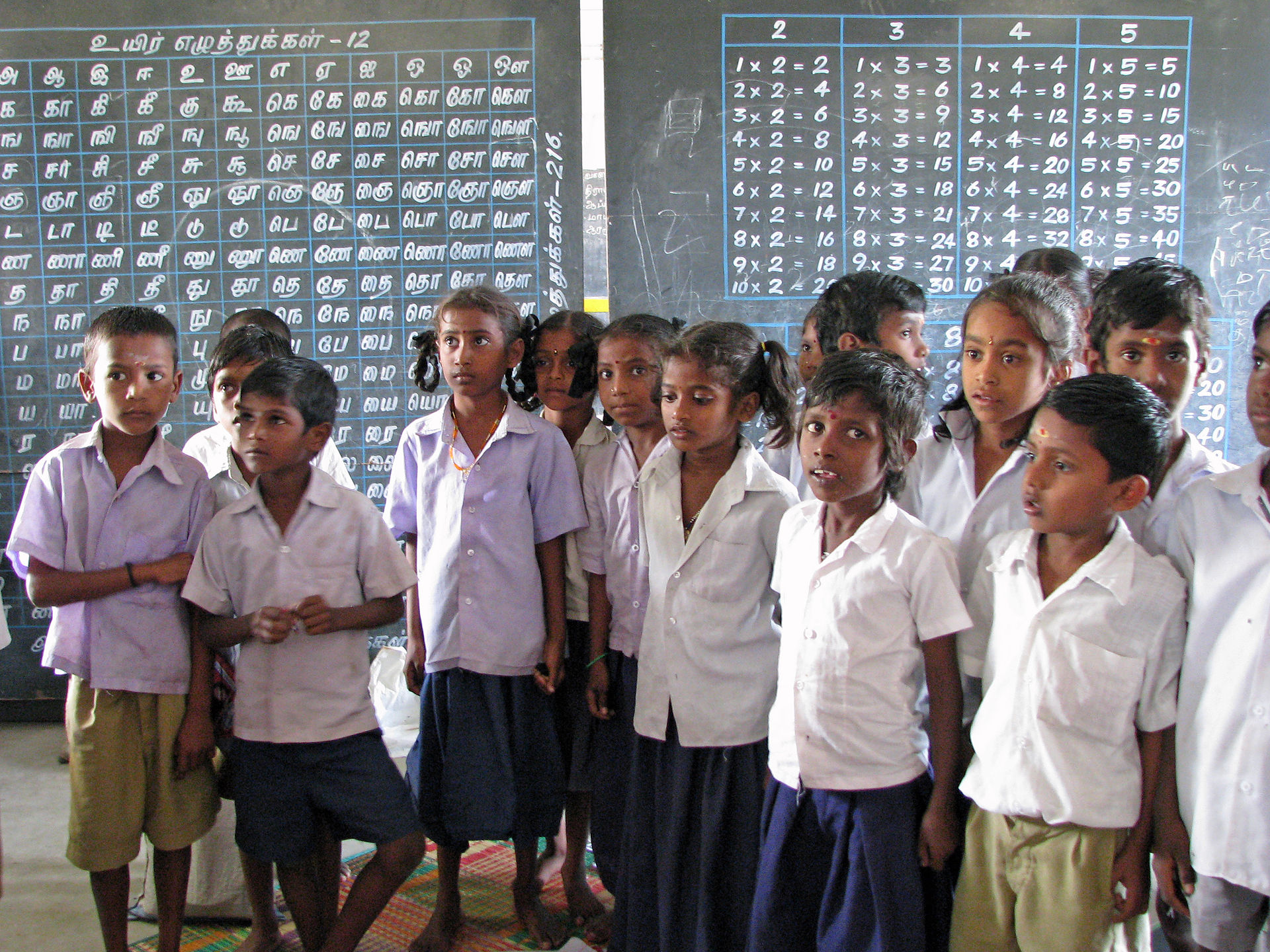 School children at a Government school in Tamil Nadu
